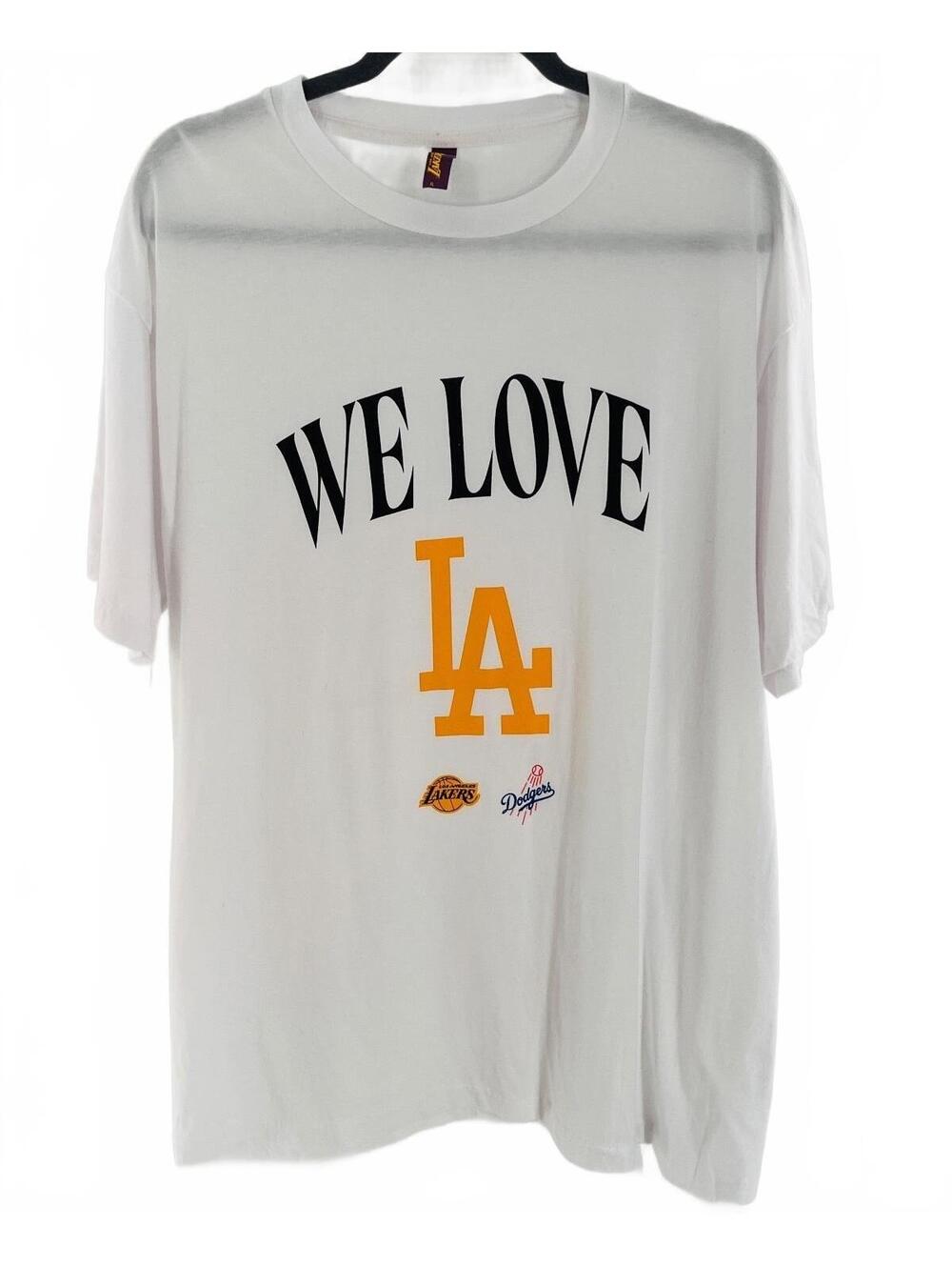 LA Lakers x Dodgers We Love LA Tee Arena Giveaway Streetwear Sporty White XL